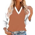 thumbnail image 2 of Hearthz Raglan 3/4 Sleevet Shirts for Women V Neck Baseball Jersey Patchwork Dressy Tops for Women Fall Cute Blouses for Women, 2 of 7
