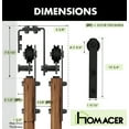 thumbnail image 6 of Homacer 9ft Black Rustic U-Shape Double Track Bypass Sliding Barn Door Hardware Kit, for Two Doors, Straight Design Roller, Heavy Duty, 6 of 6