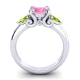 thumbnail image 4 of 2.50 Carat Unique Round Cut Pink Sapphire & Peridot Gemstone Engagement Ring for Ladies 18K White Gold Size 4.5 by Diamond-Capitals, 4 of 8