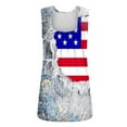 thumbnail image 4 of Wycnly 4th of July Tank Top for Women Breathable Comfy Pleated Hem Shirts Independence Day Tunic Vest Summer US Flag Print Square Neck Sleeveless Fashion Blouses Gray xxl, 4 of 4