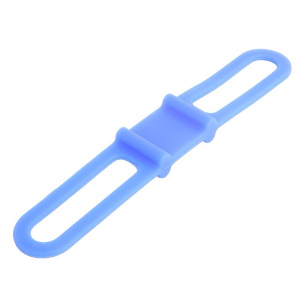 Correa de silicona para bicicleta, banda para linterna, clip para linterna, soporte para luz de bicicleta (azul)