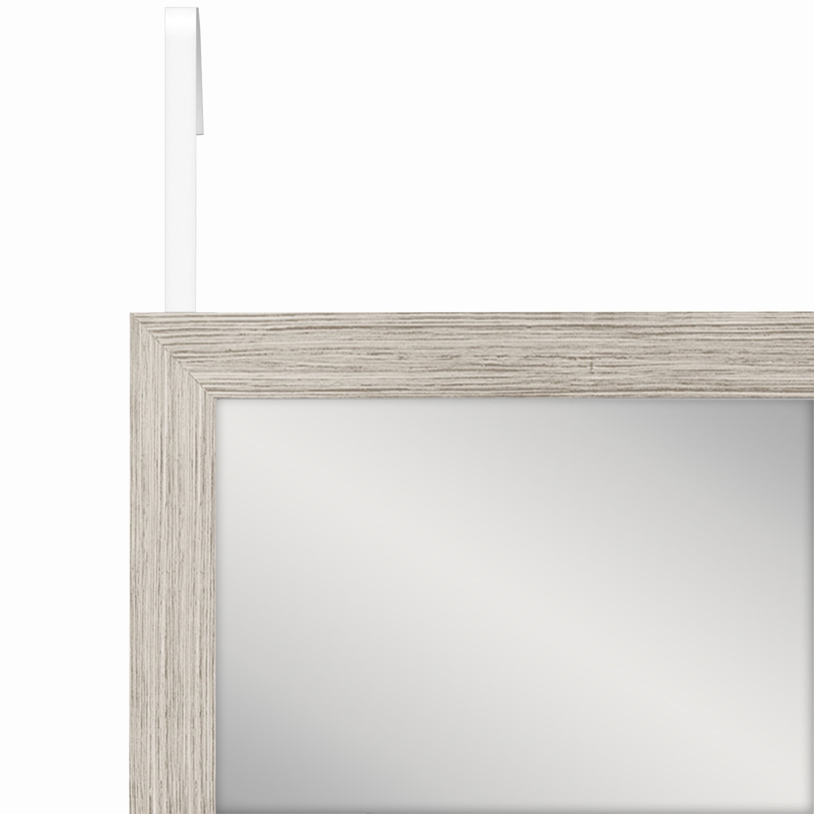Americanflat Over The Door Mirror - Full Length Mirror with Hanging Brackets - Door Mirror for Bedroom, Bathroom, Dorm, Long Full Body Mirror with Hanger and Shatter-Resistant Glass -Dark Wood