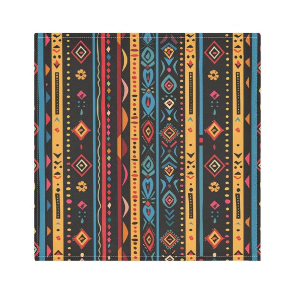 JSTEL Colorful Bohemian Stripe Cloth Napkins Set of 6, 20x20 Inch Washable and Reusable Napkin for Decoupage Dinner Party Everyday Use