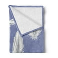 thumbnail image 2 of Feather Soft Flannel Fleece Throw Blanket, Fluffy Feathers Plumage Hand Drawing Illustration, Cozy Plush for Indoor and Outdoor Use, 50" x 60", Lavender Blue Grey, by Ambesonne, 2 of 5