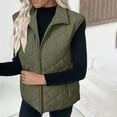 thumbnail image 3 of cocolona Womens Winter Puffer Vest Zip Up Stand Collar Sleeveless Quilted Jacket Casual Lightweight Warm Puffer Coats Outwear, 3 of 8