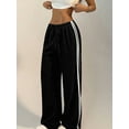 thumbnail image 5 of Women'S Wide Leg Loose Sweatpants Low Rise Y2k Drawstring Workout Sports Pants Black M, 5 of 10