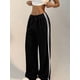 thumbnail image 5 of Pantalones Deportivos Holgados de Pierna para Mujer, Tiro Bajo, Estilo Y2K, con Cordón Ajustable Negro L, 5 of 10