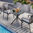 thumbnail image 4 of Gymax 34 Inch Round Patio Bistro Table w/ Wood-Like Top & X-Shaped Legsfor Outside, 4 of 9