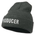 thumbnail image 2 of Producer Embroidered Long Beanie - Grey OSFM, 2 of 5
