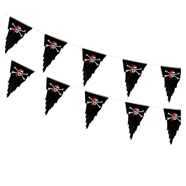 Bandera Pirata Para Exterior Con Calavera Y Espada Cruzada Para Decoración De Jardín/Fiestas Piratas/Halloween Bandera 20 X 30 Cm 10 Unidades