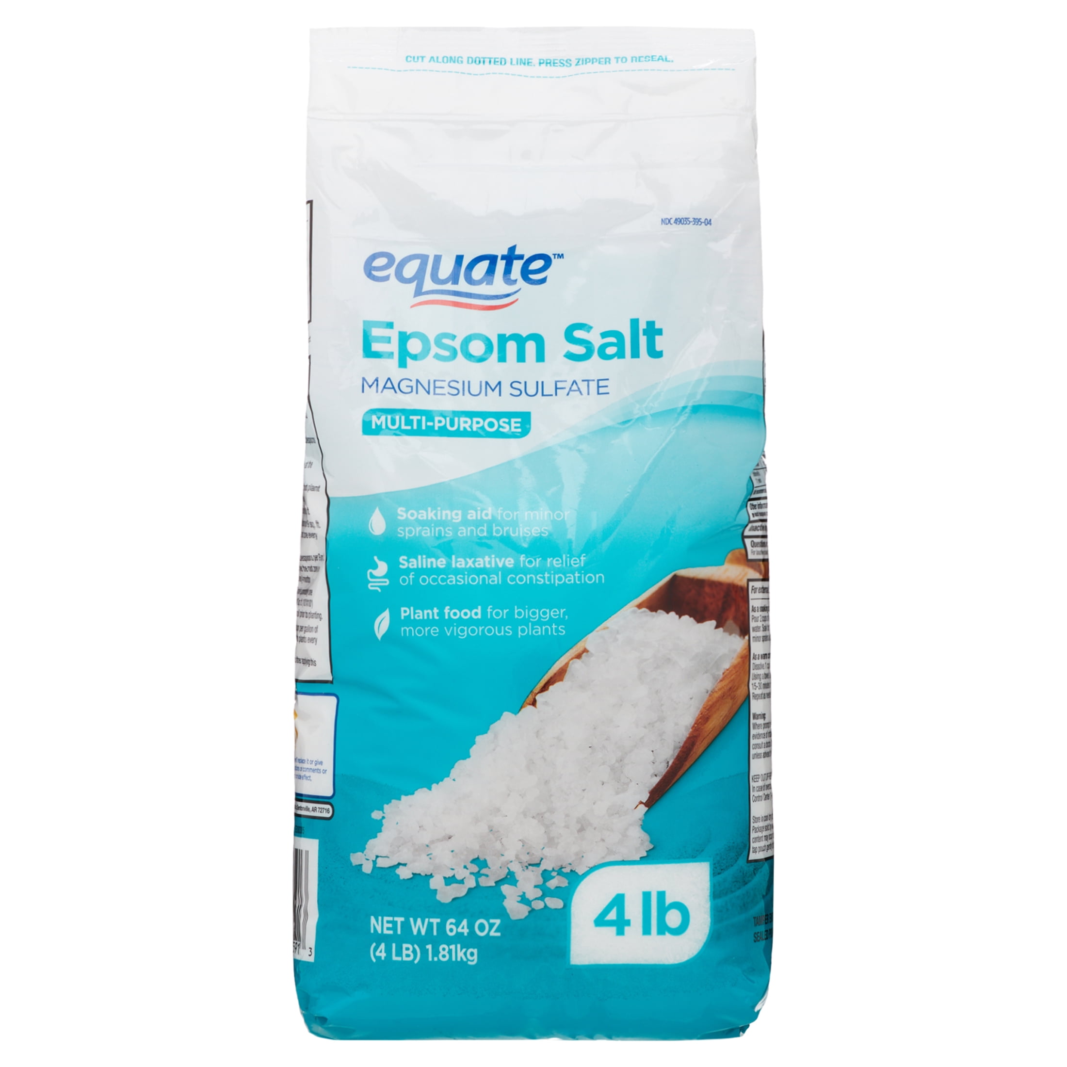 Equate Epsom Salt, Magnesium Sulfate, 64oz (4lb), Scent Free