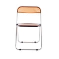 thumbnail image 2 of Clear Transparent Square Folding Chairs, Modern Pc Plastic Stools with Steel Frame for Home, Office, Party, Wedding, Picnic, Easy to Clean, Yellow, 2 of 8
