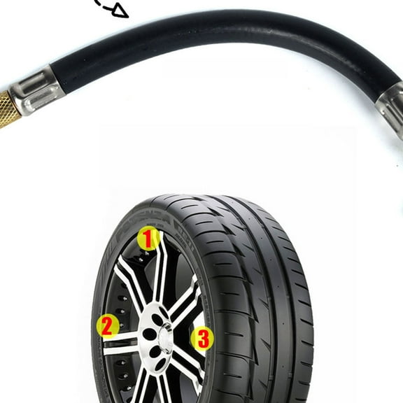 LULULION Black Tire Pressure Gauge for Car Truck Motorcycle with 360 Degree Rotating Chuck