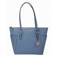 thumbnail image 3 of Michael Kors Womens Charlotte Large Saffiano Leather Top-Zip Tote Bag 35F0SCFT3L-denim, 3 of 10