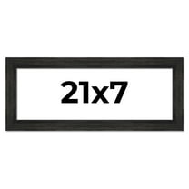 21x7 Frame Black Rustic Barnwood Solid Wood Picture Frame | 1.5 Inch Moulding Width | Includes UV