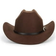 thumbnail image 3 of Western Cowboy Hat for Men Women Classic Roll Up Fedora Hat with Buckle Belt(Size:S-M), 3 of 16