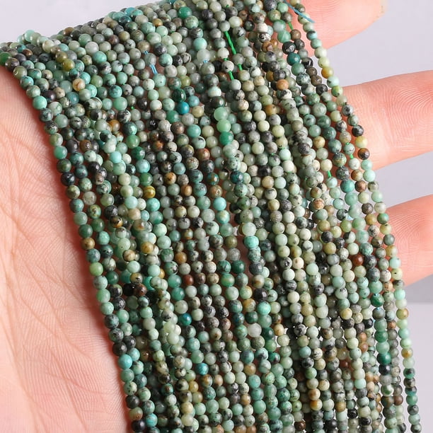 Nvzi Accesorios de joyería DIY con pequeñas cuentas redondas de 3 mm, pulseras de cuentas sueltas verdes, aretes, collares, accesorios de cuentas de joyería