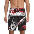 thumbnail image 1 of Balery Fierce Red Viper Graphic Art Pantalones cortos de pijama de punto de algodón para hombre con cinturilla y bolsillos-Medium, 1 of 6