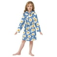 thumbnail image 6 of FORMRS Niños Bathrobe Unisex Hooded Robe Soft Plush Pajamas Sleepwear, Size 10-12T, Cute Fried Eggs, 6 of 7