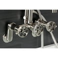 thumbnail image 3 of Kingston Brass AE8158RKX Webb 7-Inch Adjustable Wall Mount Clawfoot Tub Faucet with Knurled Handle and Hand Shower, Brushed Nickel, 3 of 7