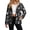 Black White Paw Print, variant on Sherpa Lined Jacket Coat for Women Outfits Blue Dragonfly Galaxy Cozy Fleece Shacket Outwear, Thick Fuzzy Clothes, Snap Button, Long Sleeve, Lapel Collar, Travel Clothes, XX-Large