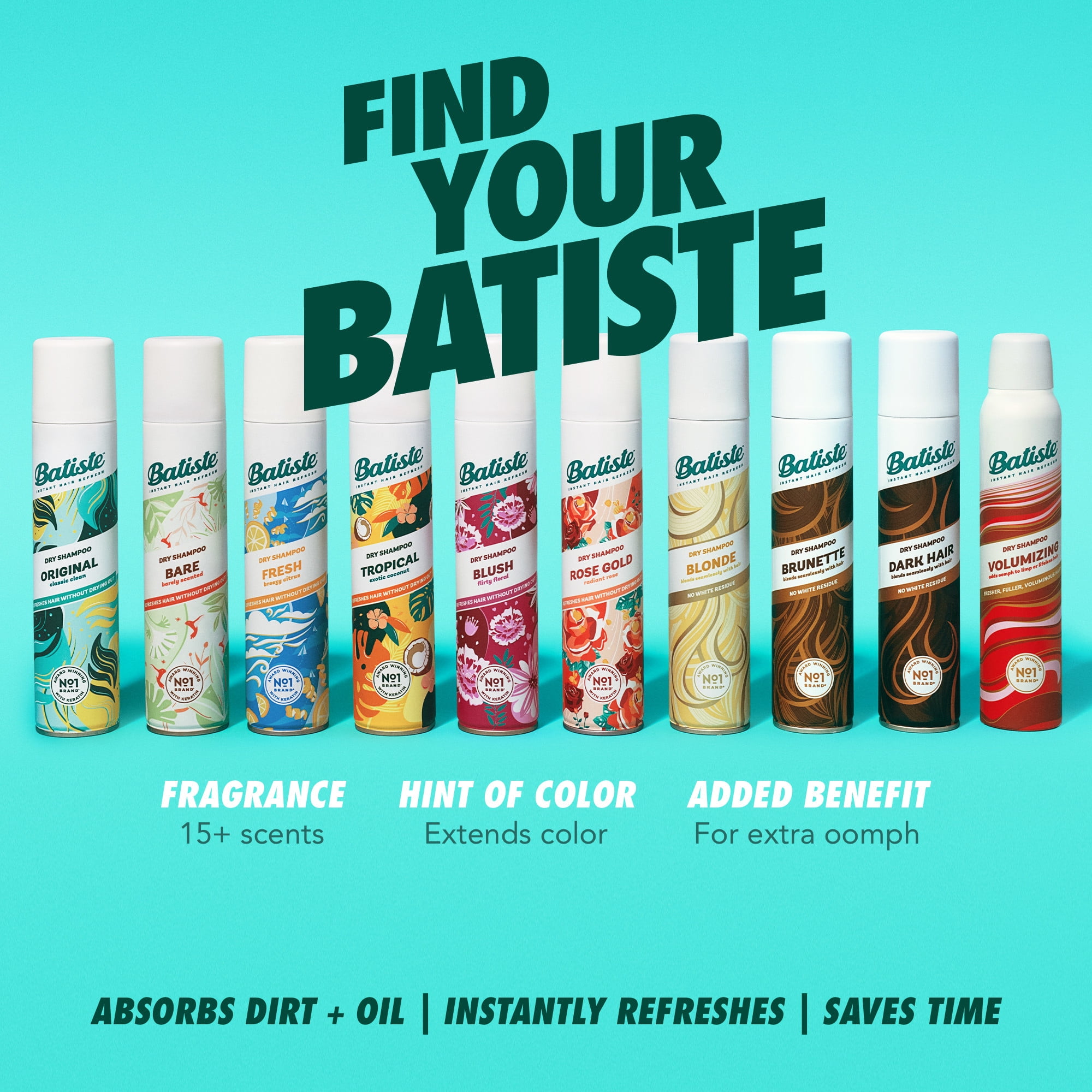 Batiste Dry Shampoo, Original Fragrance, Refresh Hair and Absorb Between Washes, Waterless Shampoo for Hair Body, 6.35 oz Dry Shampoo Bottle - Walmart.com