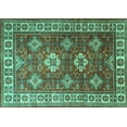 thumbnail image 1 of Ahgly Company Indoor Rectangle Persian Turquoise Blue Traditional Area Rugs, 4' x 6', 1 of 4