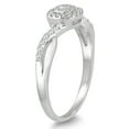 thumbnail image 2 of SZUL Women's 1/5 Carat TW Diamond Halo Twist Ring in 10K White Gold (J-K-L Color, I2-I3 Clarity), 2 of 3