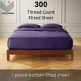 thumbnail image 2 of Fitted Sheet Only - Full Size, Plum Color 300-Thread-Count Egyptian Cotton 15-inch Deep Pockets 1-PC Bottom Fitted Sheet, 2 of 7