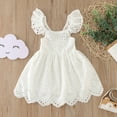 thumbnail image 3 of Gubotare Girls' and Toddler Short Sleeve Casual Summer Dresses (White,3-4 Years), 3 of 4