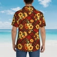 thumbnail image 4 of Susaid Red Plaid Sunflower Print Hawaiian Shirts for Men Women,Hawaiian Summer Short-Sleeve Casual Relaxed-Fit Button-Down,Medium, 4 of 7