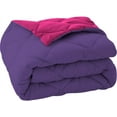 thumbnail image 7 of D.N.G. BEDDINGS 3 Piece Luxury Reversible Diamond Pattern Comforter Set Premium Super Soft, All Season 800 TC, 100% Egyptian Cotton Oversized Super King Size Hot Pink-Purple Color, 7 of 7