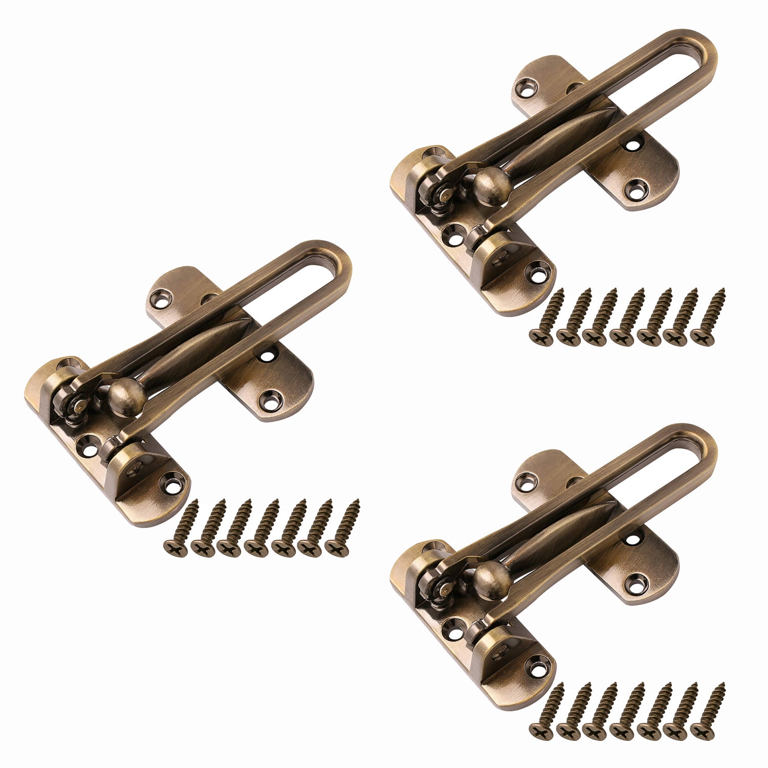 3 Pack Home Security Swing Bar Door Lock Latch for Hinged Swingin