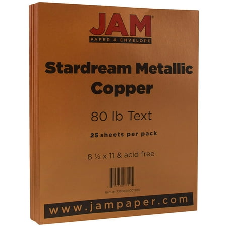 UPC: 0799418492490 | JAM Metallic Paper  8.5 x 11  32lb Copper  25/Pack