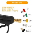 thumbnail image 6 of JUNGLEFLASH High Pressure Washer Car Cleaner Water Gun for KARCHER BOSCH LAVOR PARKSIDE NILFISK Pressure Washer 4000PSI with 5 Quick Connect Nozzle Kit Water Gun for Car Cleaning, 6 of 8