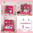 thumbnail image 6 of CRXX Baby Toddler Bookshelf and Storage Organizer, Kids Cabinet and Bookcase, Wooden 3 Cubby Children Book Shelf for Playroom, Bedroom, Nursery, School 23.62'' H-2 Tier-Small-Pink, 6 of 9