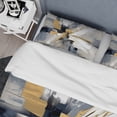thumbnail image 4 of Designart "Transcendent Impressions in Grey and Gold I" Abstract Shapes Bedding Covert Set - Abstract Grey Modern Bed Set With 1 Sham, 4 of 6