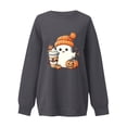 thumbnail image 3 of Pisexur Chandail en Molleton d'Halloween pour Femmes en Molleton Ample Automne Orange Manches Longues Col Rond Mode Citrouille Graphique Chandails en Molleton Chandails à Capuchon d'Halloween Pull, 3 of 3