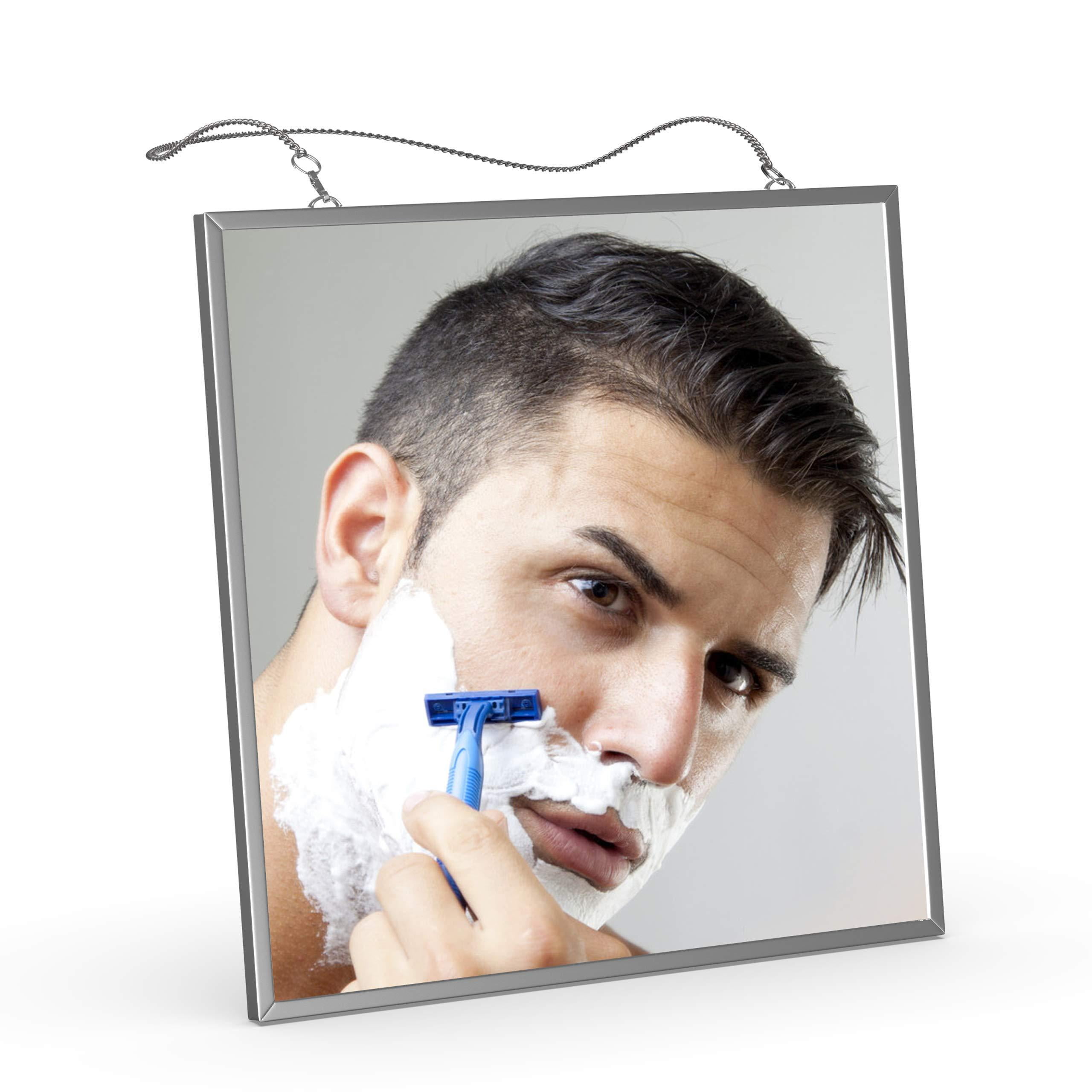 Fog Free Shower Mirror for Shaving, Liootech AntiFog Bathroom Fogless