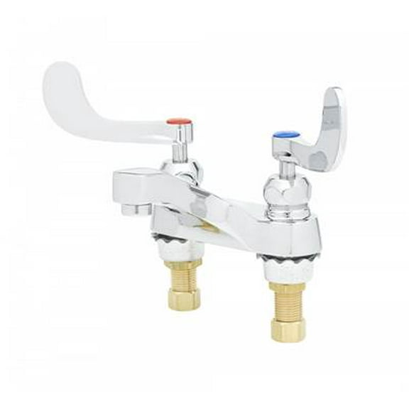 T&S Brass - Medical Faucet, Deck Mount, Cast Basin Spout, Aerator, Wrist Handles, Cerama Cartridges