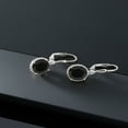 thumbnail image 4 of Gem Stone King 925 Sterling Silver Black Onyx Leverback Dangle Earrings for Women (4.00 Cttw, Gemstone December Birthstone, Oval 9X7MM), 4 of 5