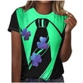 thumbnail image 2 of Puntoco Liquidación de camisetas cortas para mujer, nueva camiseta estampada informal de moda para mujer, camiseta de manga corta con cuello redondo, 2 of 4