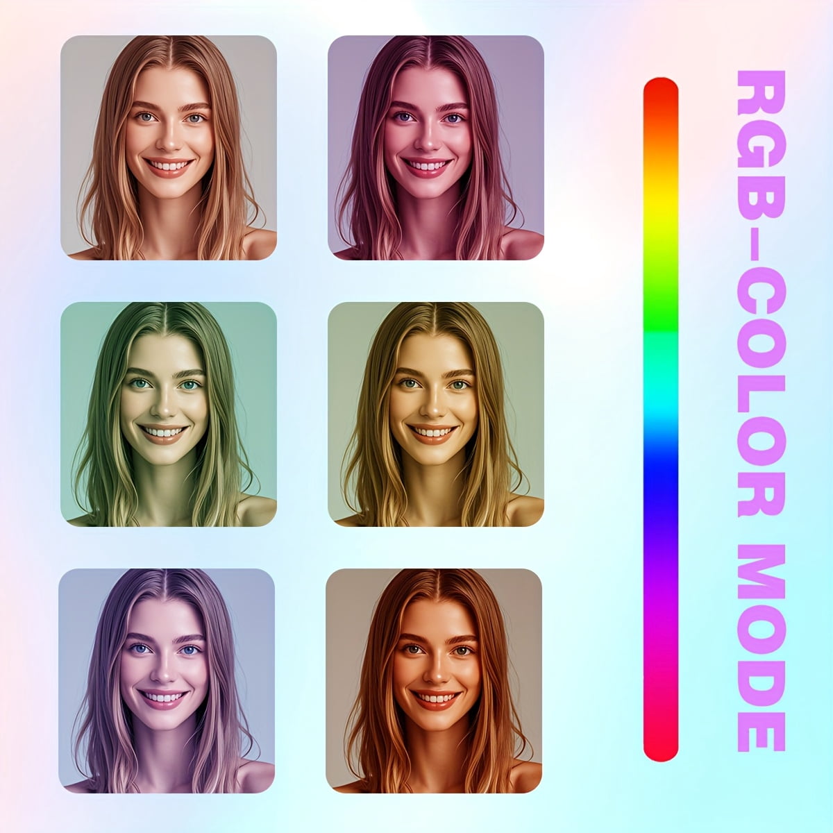 10-inch RGB LED Ring Light with Stand, Compatible with Tripods up to 43", Includes 2 Phone Mounts, 5000K Color Temp - Ideal for Live Streaming, Makeup, YouTube, TikTok & Vlogging.