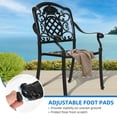 thumbnail image 5 of Dextrus Outdoor Cast Aluminum Armrest Dining Chairs Set of 2 Patio Bistro Chairs, Black, 5 of 8
