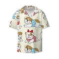 thumbnail image 3 of Goofa Cute Bull Dog Printed Men's Casual Short-sleeved Shirt,Lightweight Breathable Button-down,Summer Casual men's top,Versatile Fashion shirt-3X-Large, 3 of 7