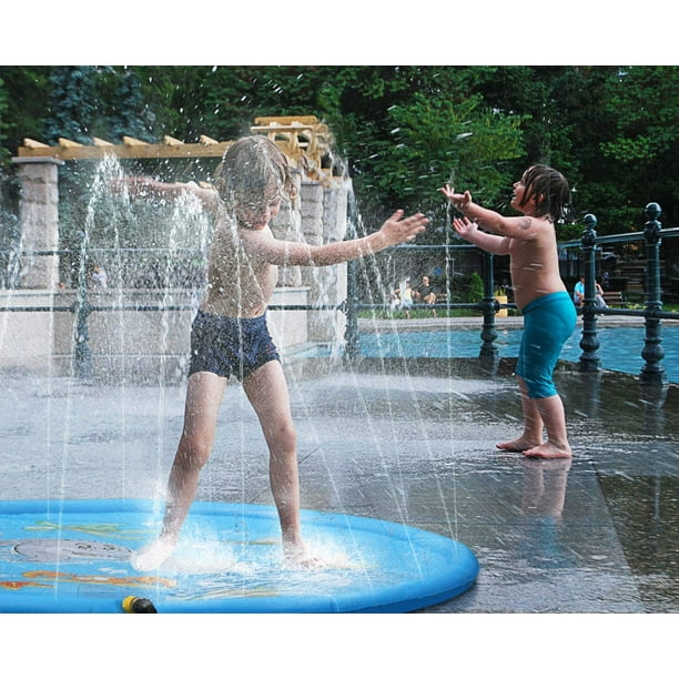 Alfombrilla De Juegos De Agua Anpro De 172 Cm – Con 15 Cintas Antideslizantes, Fácil De Instalar Y Con Spray Ajustable, Ideal Para Niños A Partir De 3 Años En Jardín O Piscina