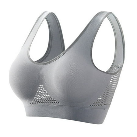 Comfortable Strapless Bra  Yoga Sports Bras for Women  Plus Size Bras  Workout Sports Bras for Women  Women s Running Fitness Yoga Tank Top Large Sports Vest Without Steel Rims Gray 4XL