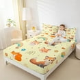 thumbnail image 5 of Feelyou Cute Magic Fox Twin Sheet Sets for Girl, Rainbow Love Heart Twin Fitted Sheet, Girly Yellow Cartoon Animal Flat Sheet, Lightweight Room Decor, 3-Piece, 5 of 8