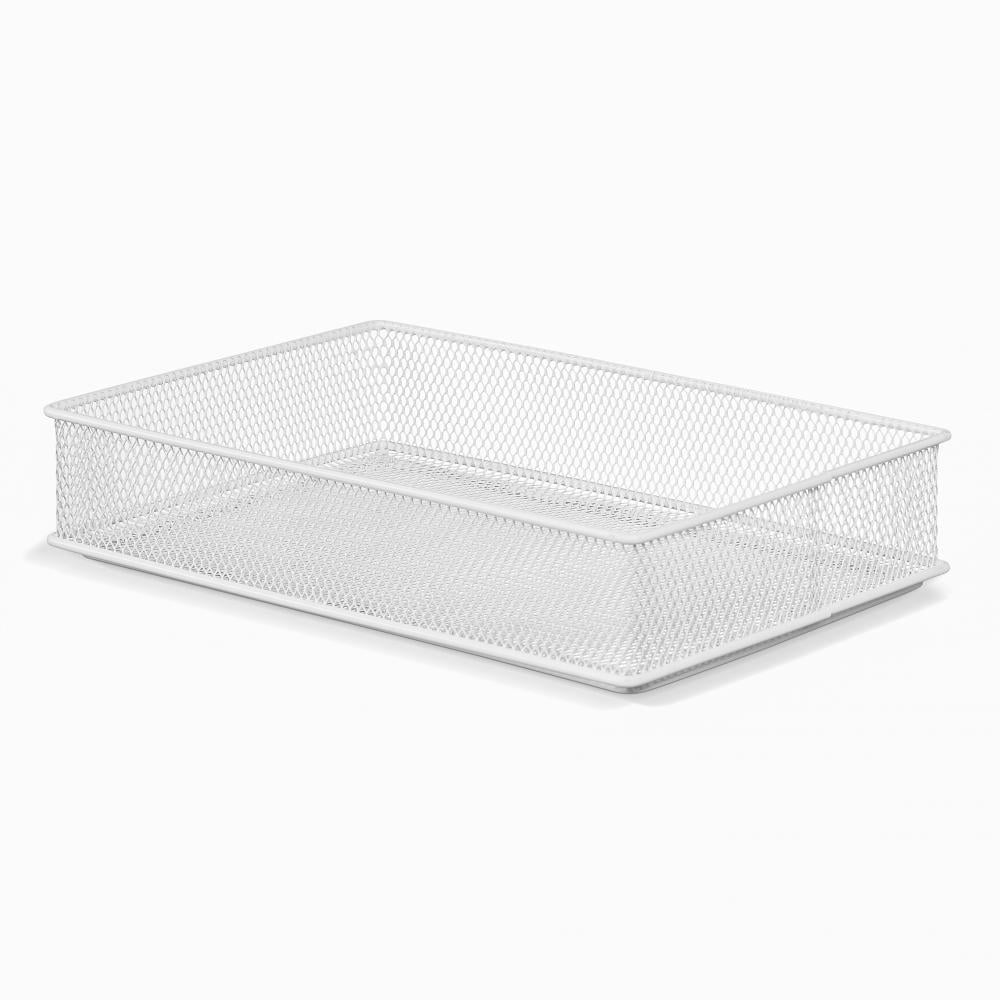YBM Home White Mesh Drawer Organizer Tray for Kitchen and Desk Drawers 6” x 9” x 2”