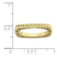 thumbnail image 4 of 925 Sterling Silver Stackable Expressions Polished Gold-plate Princess Square Ring Size: 6; for Adults and Teens; for Women and Men, 4 of 4